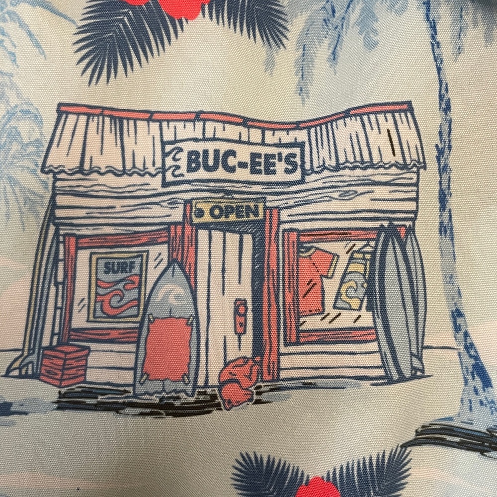 Light Blue Hawaiian-Inspired Short-Sleeve Button-Down Shirt.  Great for a Luau! - Picture 6 of 8